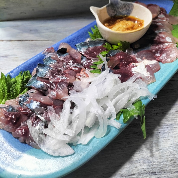 生姜醤油で食べる♡新鮮鯵のお刺身